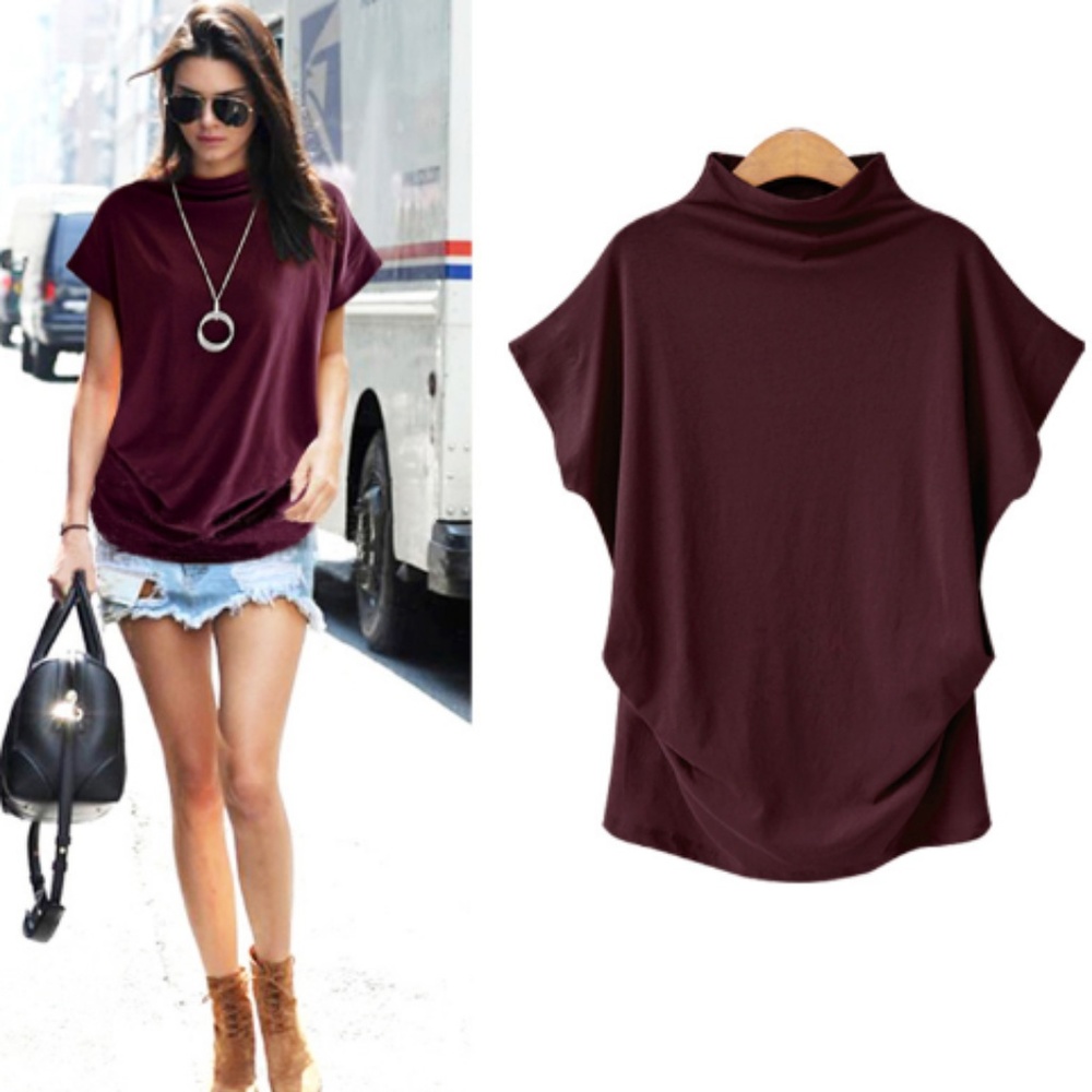 Burgundy Korean Style Tee
